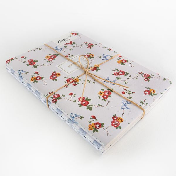 CATH KIDSTON - MEDIUM NOTEBOOK SET | BLUE FLORAL & CHECK