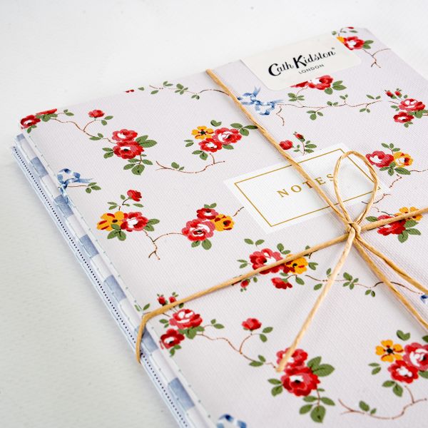 CATH KIDSTON - MEDIUM NOTEBOOK SET | BLUE FLORAL & CHECK