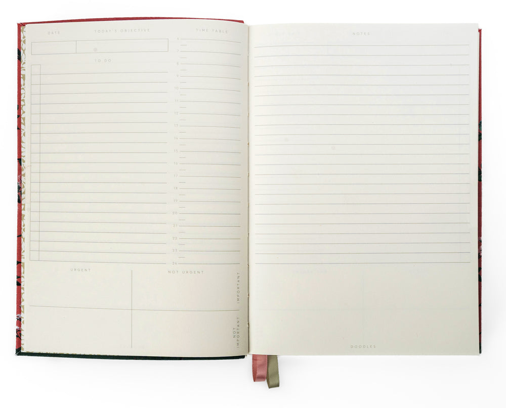 CATH KIDSTON - B6 FABRIC DAILY PLANNER | BLUE STRIPE FLORAL