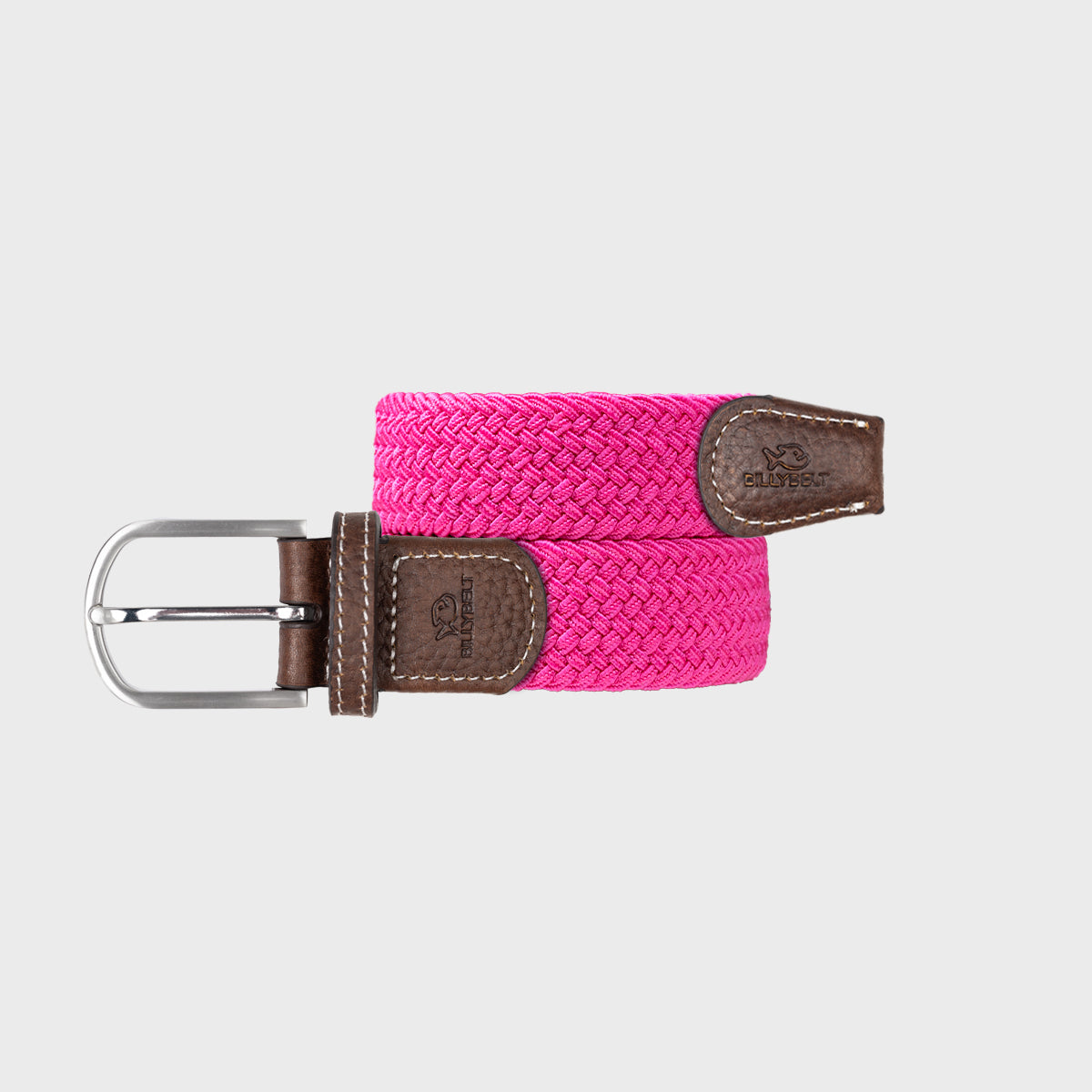 BILLYBELT Elastic Braided Belt Fuchsia Pink