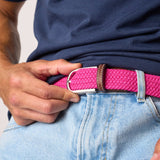 BILLYBELT Elastic Braided Belt Fuchsia Pink