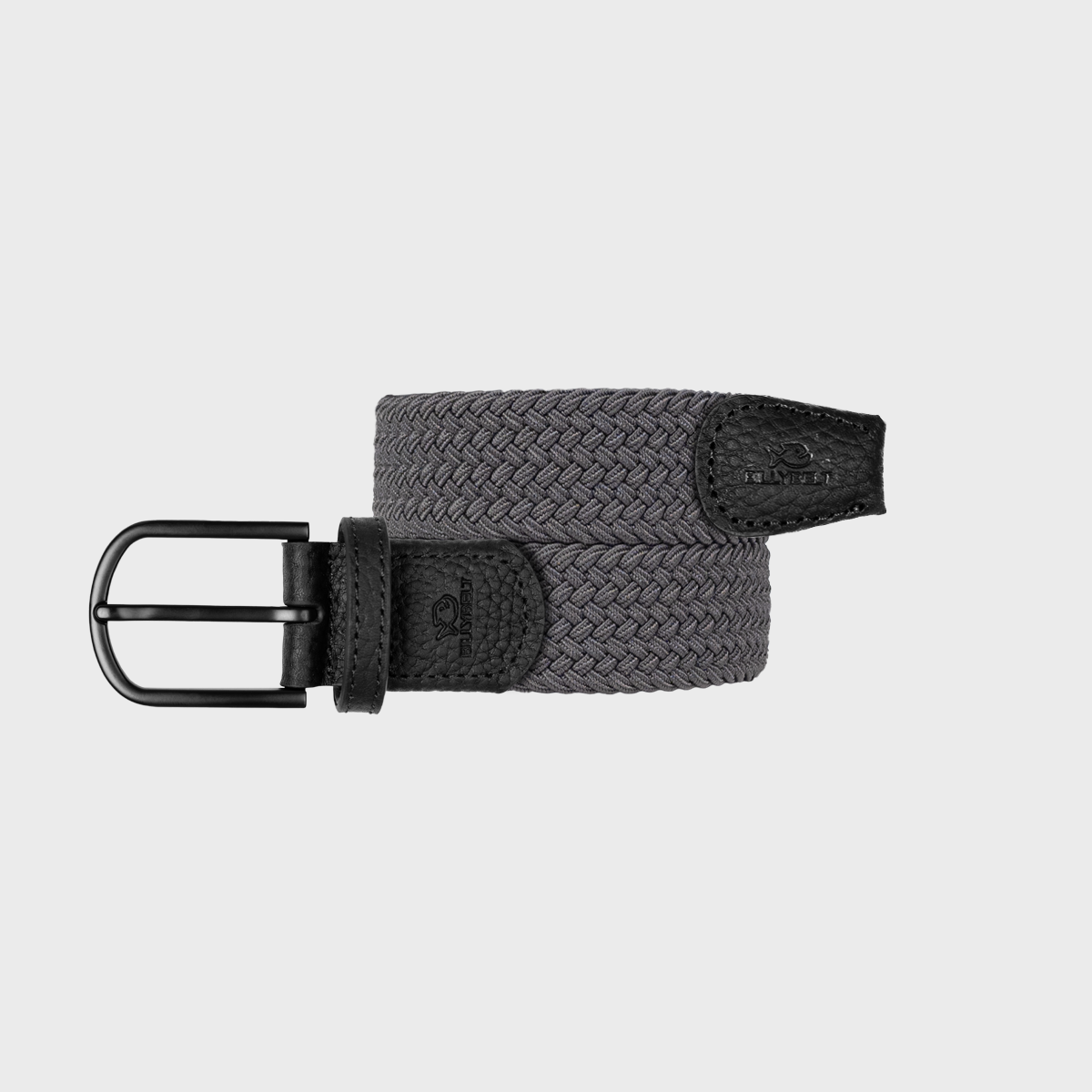 BILLYBELT Solid Elastic Braided Belt Anthracite Grey
