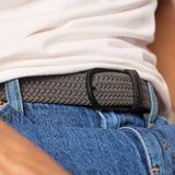 BILLYBELT Solid Elastic Braided Belt Anthracite Grey