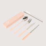 The Somewhere Co Cutlery Kit Silver & Blush