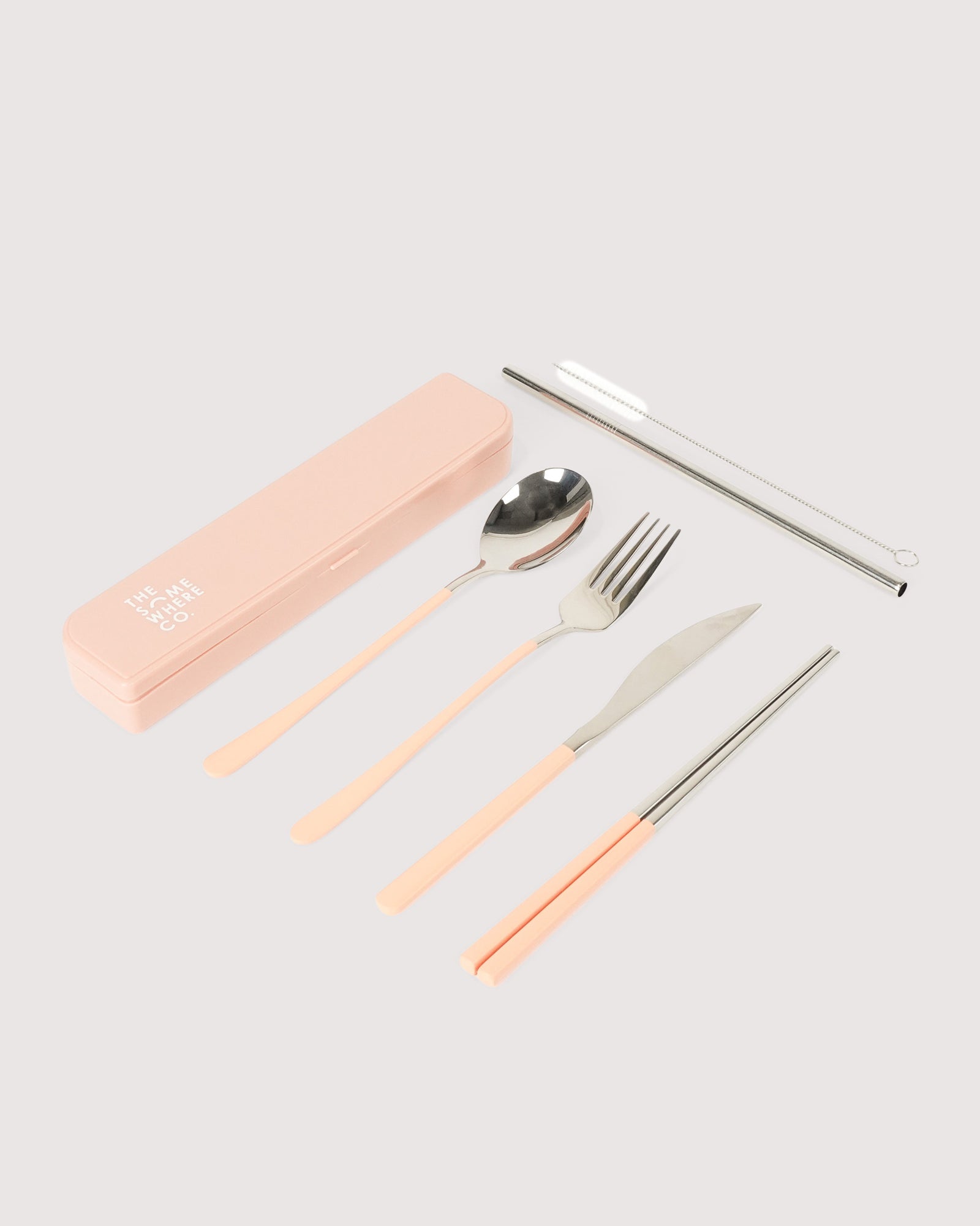 The Somewhere Co Cutlery Kit Silver & Blush