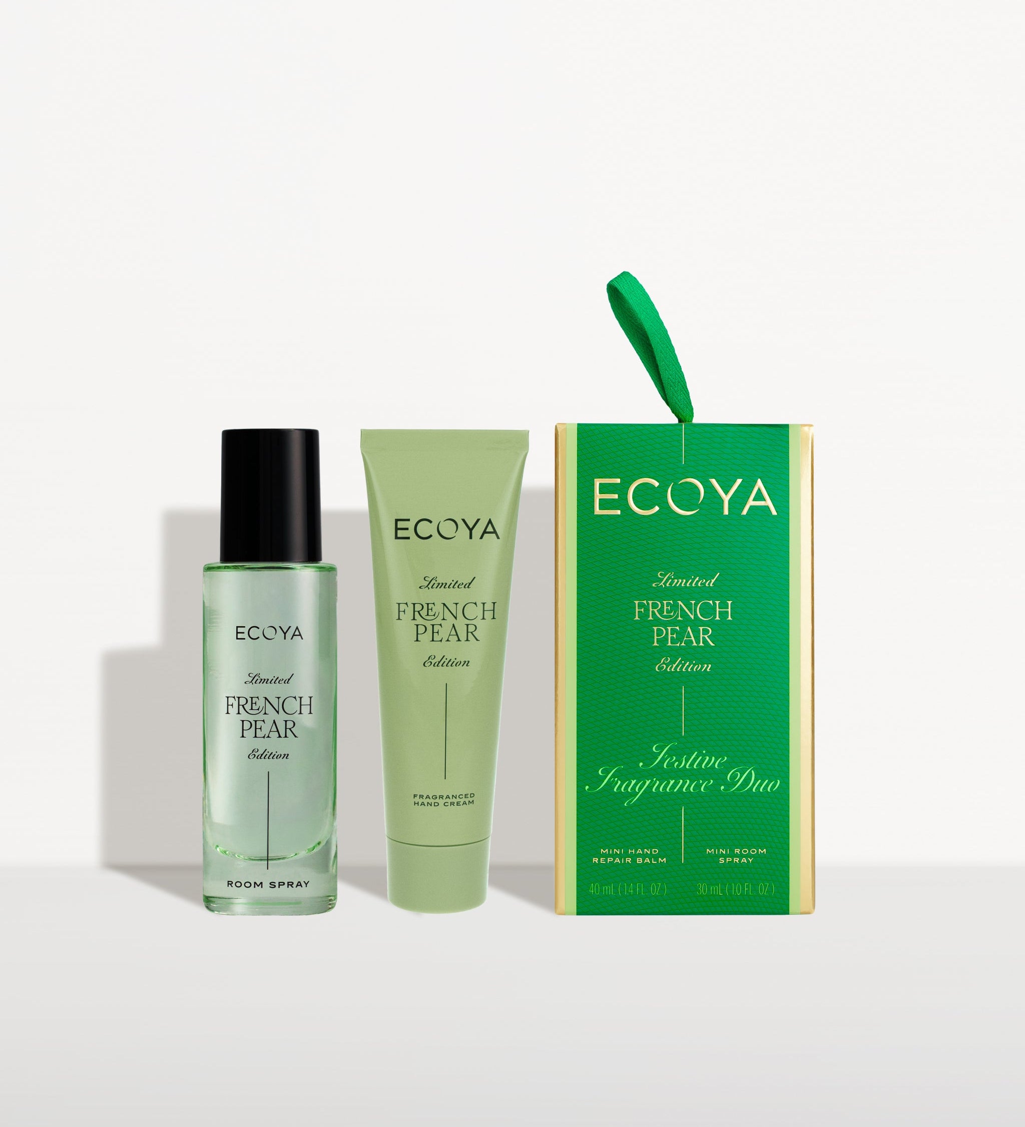 ECOYA French Pear Festive Fragrance Duo with packaging
