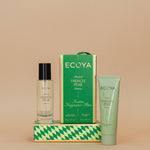 ECOYA French Pear Festive Fragrance Duo in festive packaging