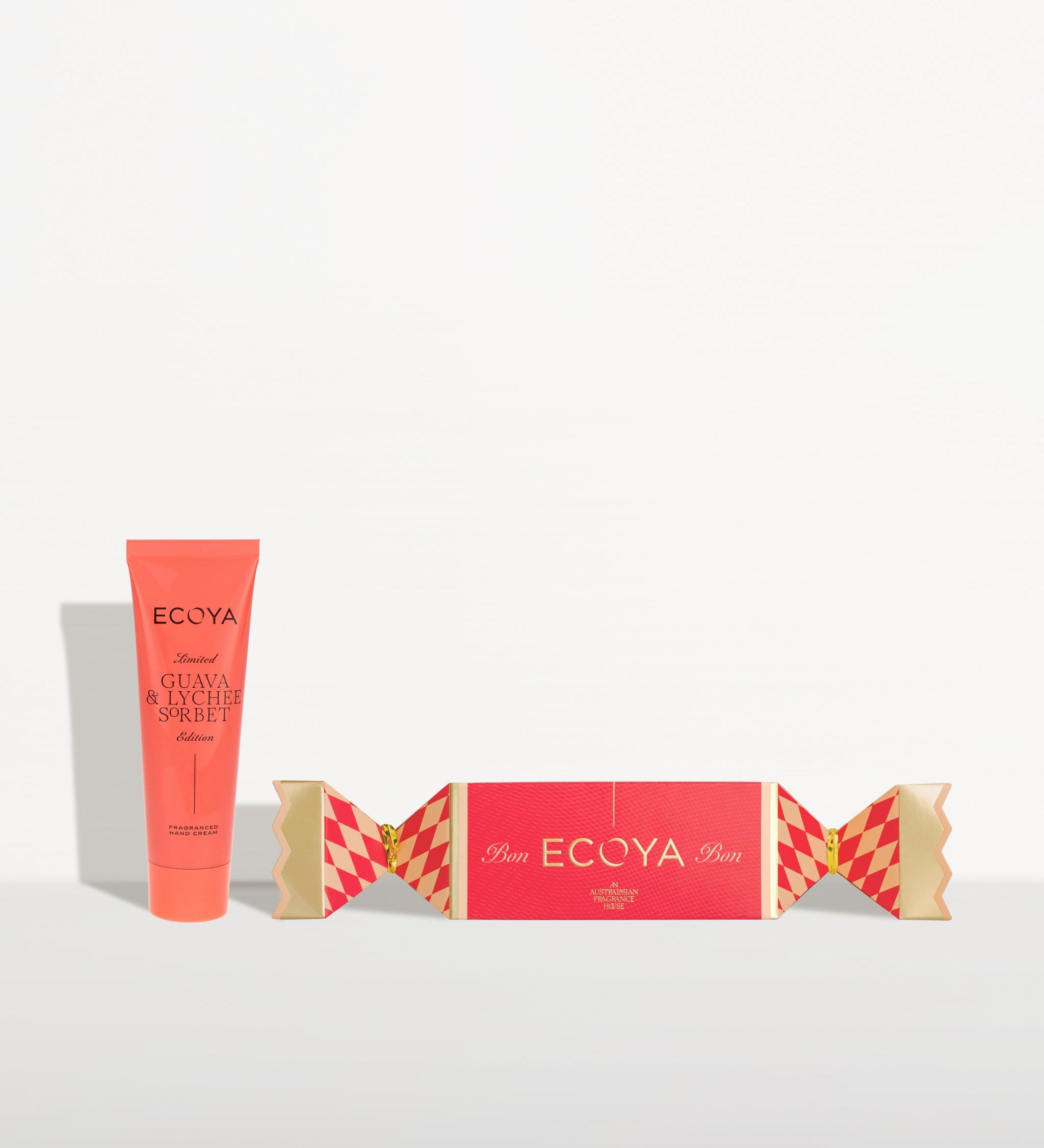 ECOYA Guava & Lychee Sorbet Hand Repair Bonbon 40ml with packaging