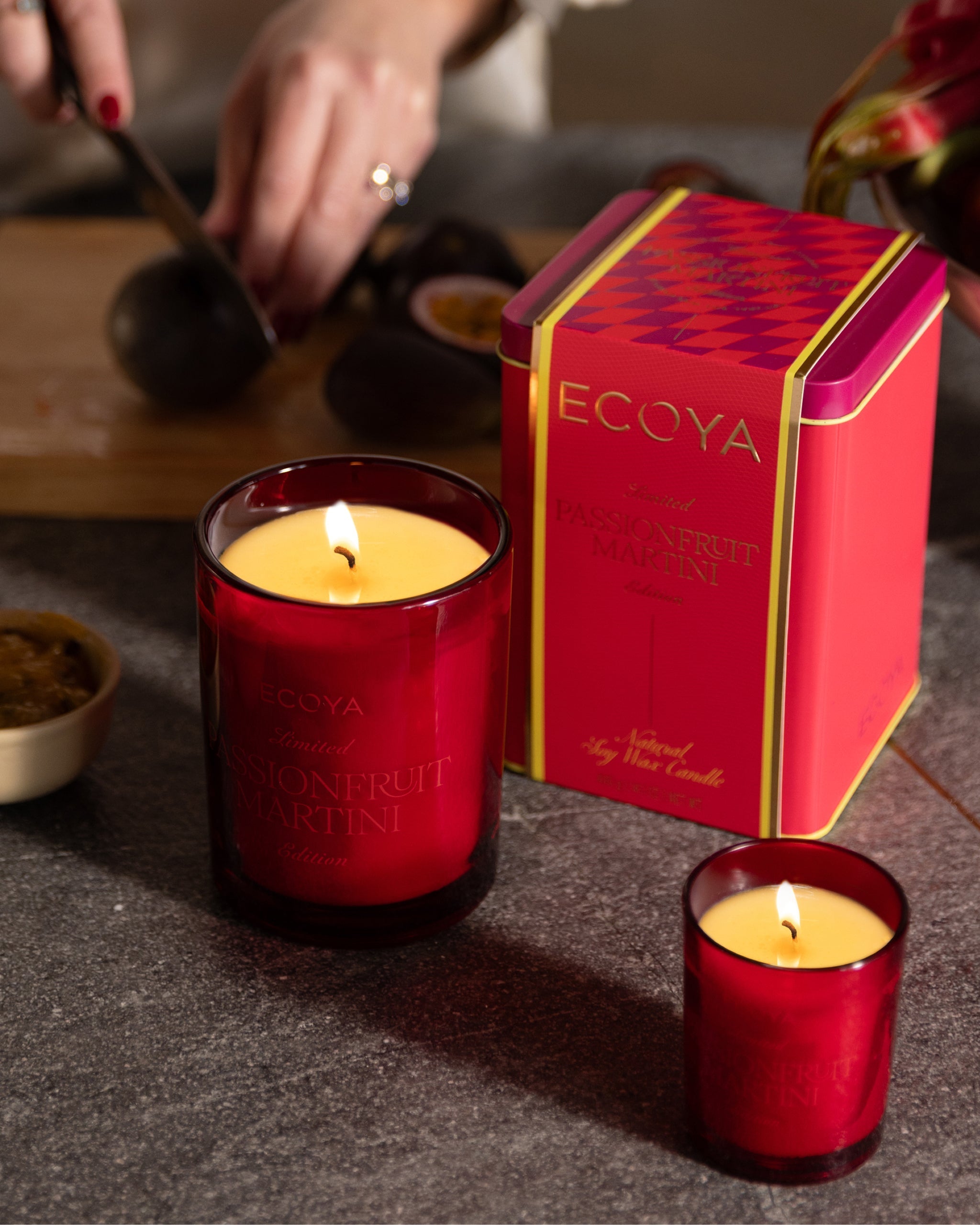 ECOYA Passionfruit Martini Mini Madison Candle 80g lifestyle