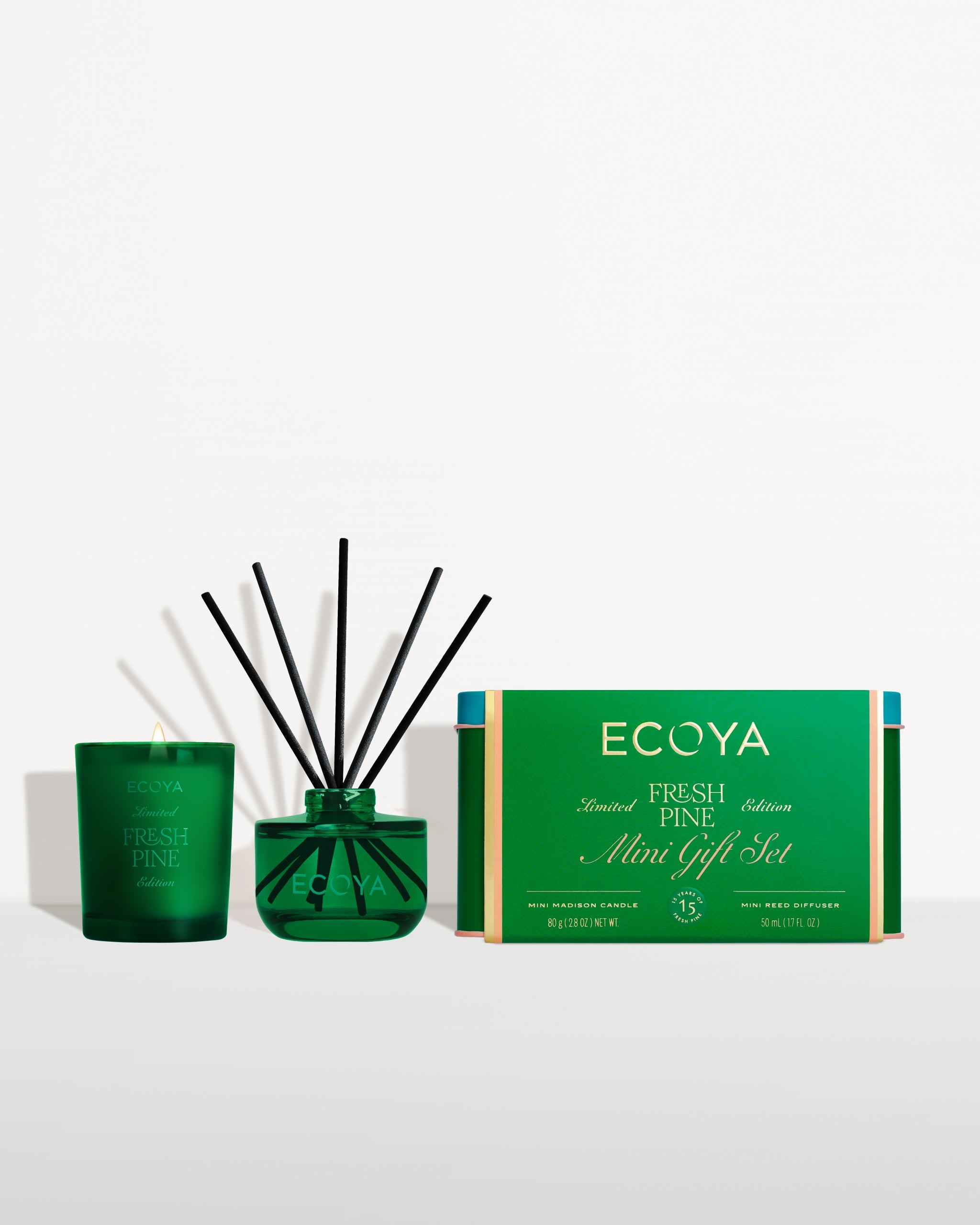 ECOYA Fresh Pine Mini Gift Set with festive tin packaging