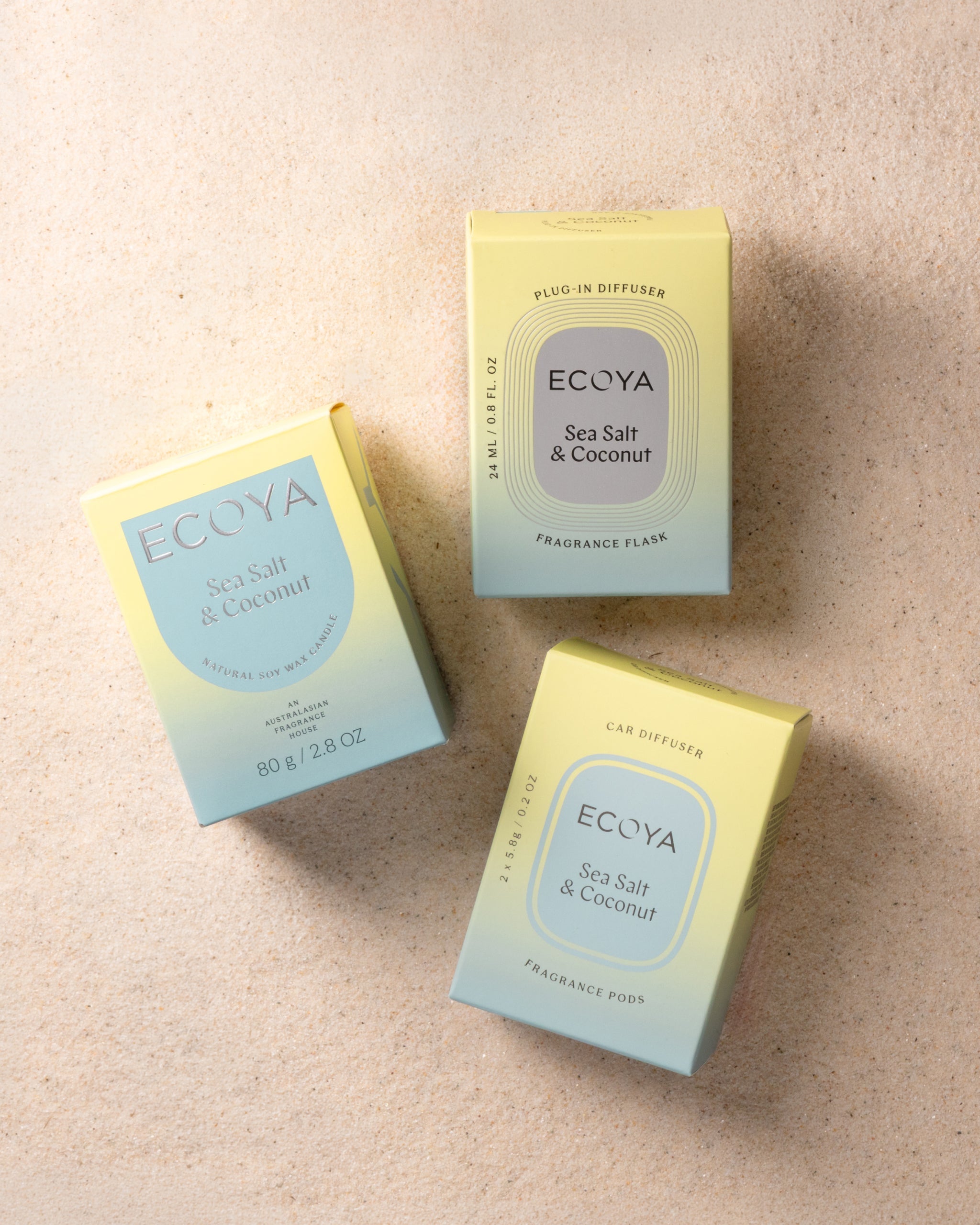 ECOYA Sea Salt & Coconut Car Diffuser Fragrance Pods