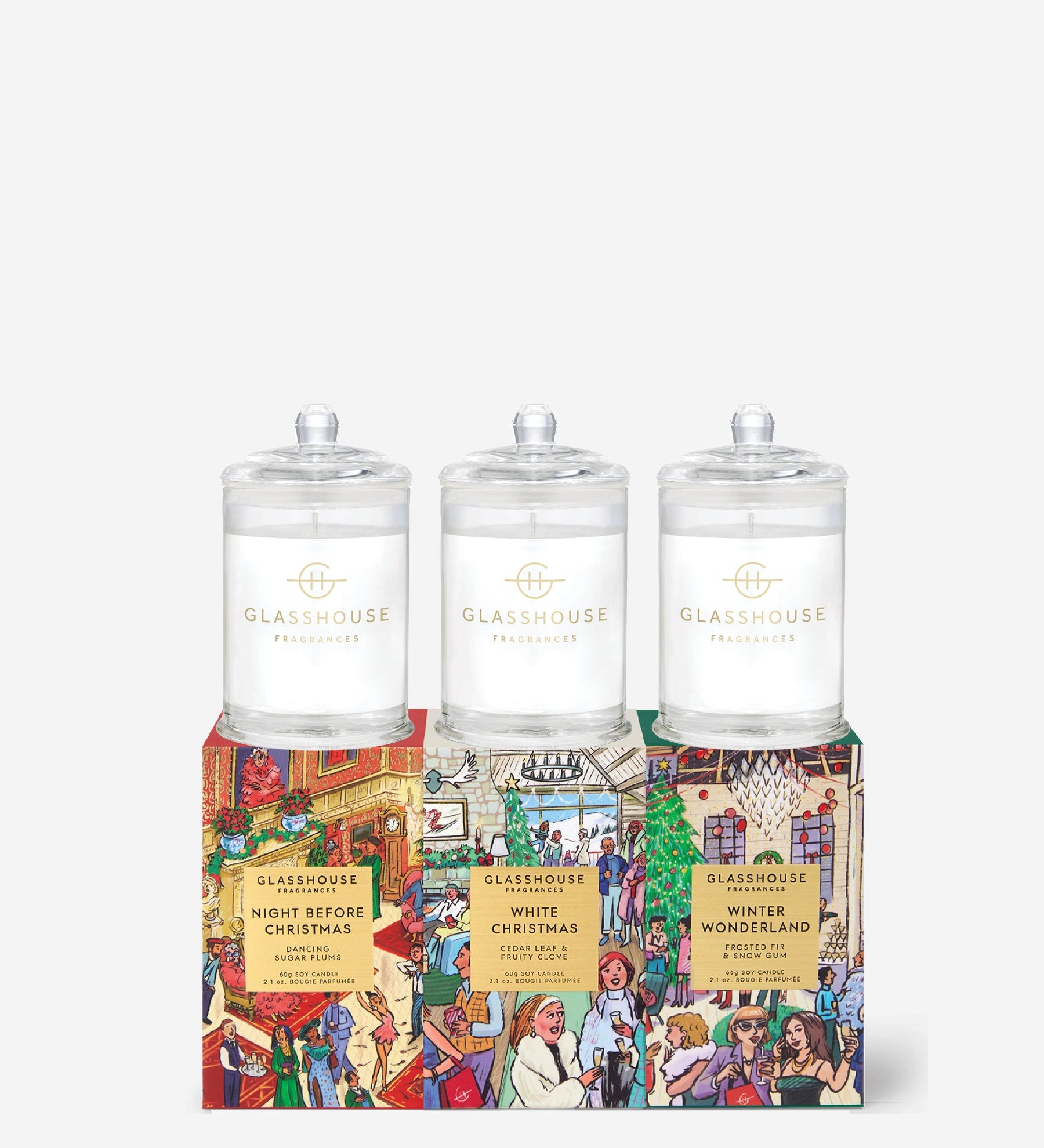 Glasshouse Christmas Candle Trio