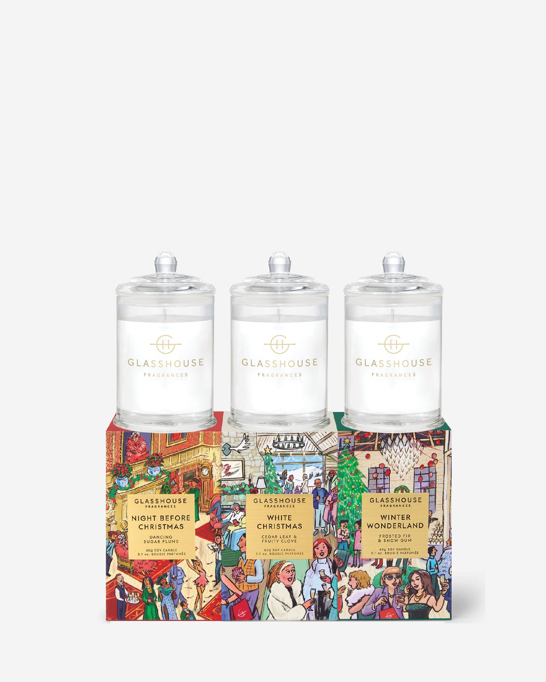 Glasshouse Christmas Candle Trio