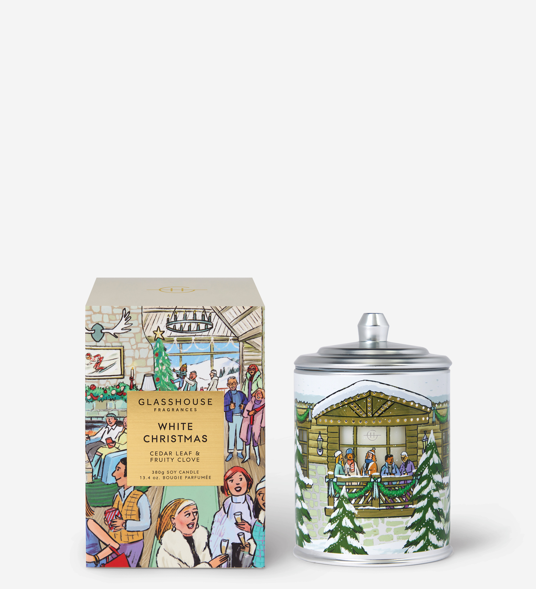 Glasshouse 380g Christmas Candle White Christmas