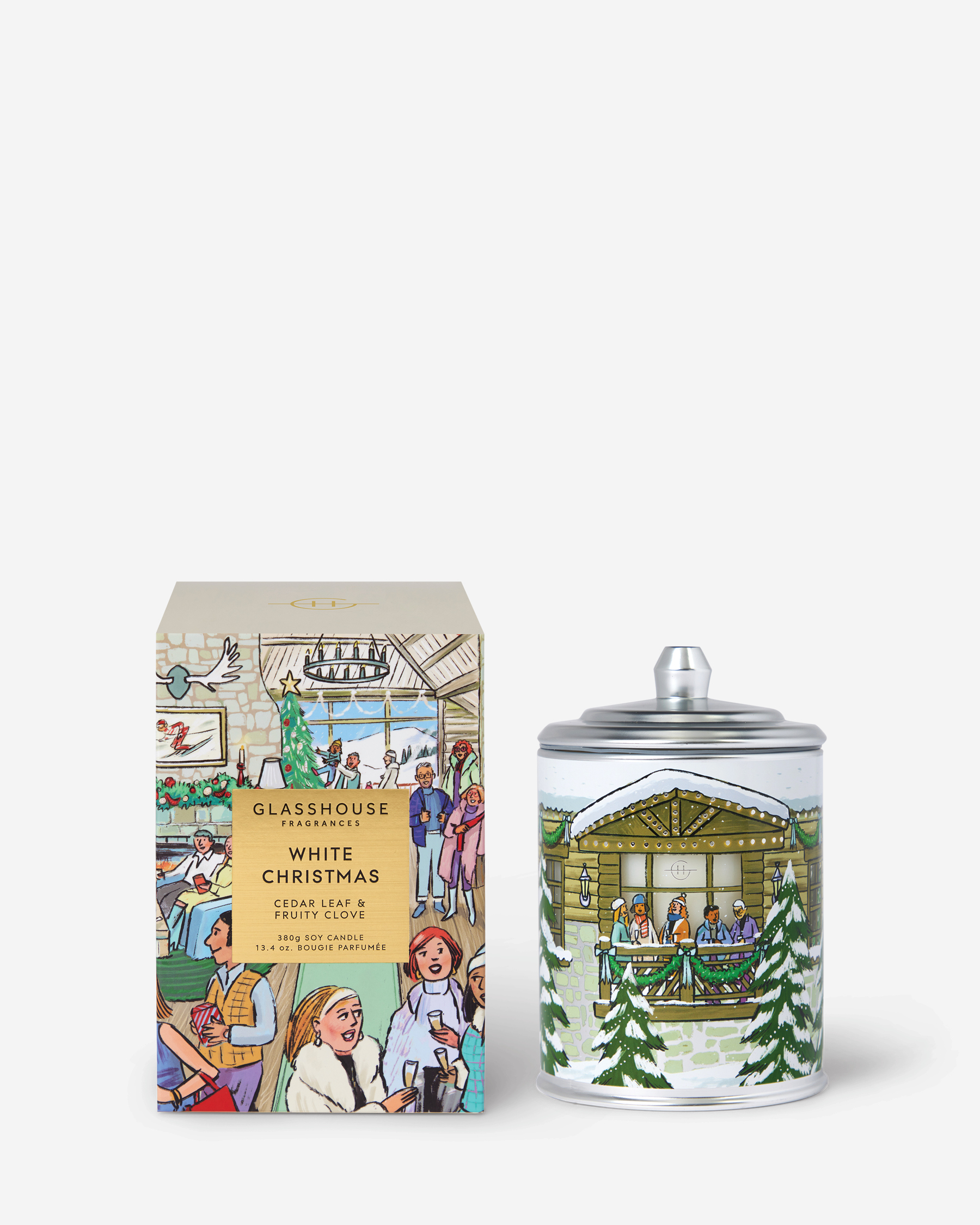 Glasshouse 380g Christmas Candle White Christmas