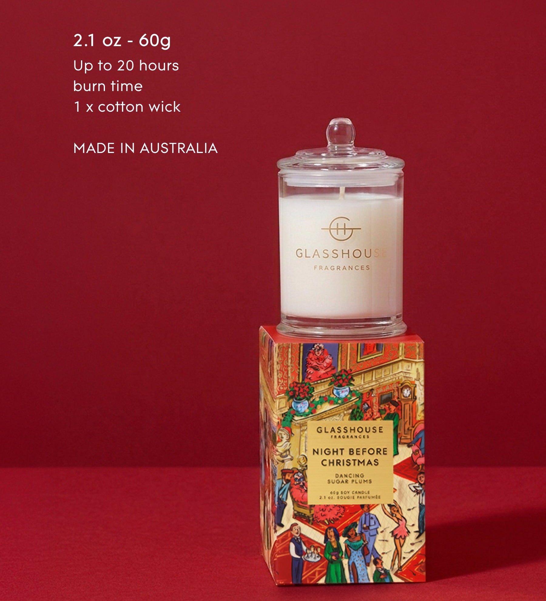 GLASSHOUSE - 60G CHRISTMAS CANDLE | NIGHT BEFORE CHRISTMAS