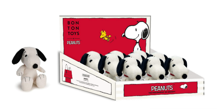 Snoopy Sitting Corduroy Cream in Display Box 12cm