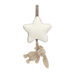 Jellycat Bashful Beige Bunny Musical Pull with cream star
