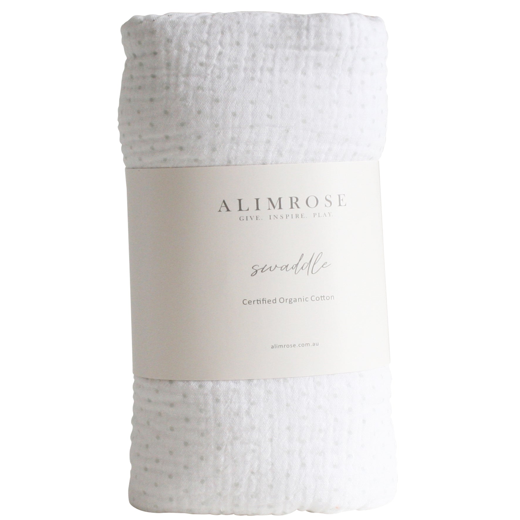 Alimrose muslin swaddle in grey spot