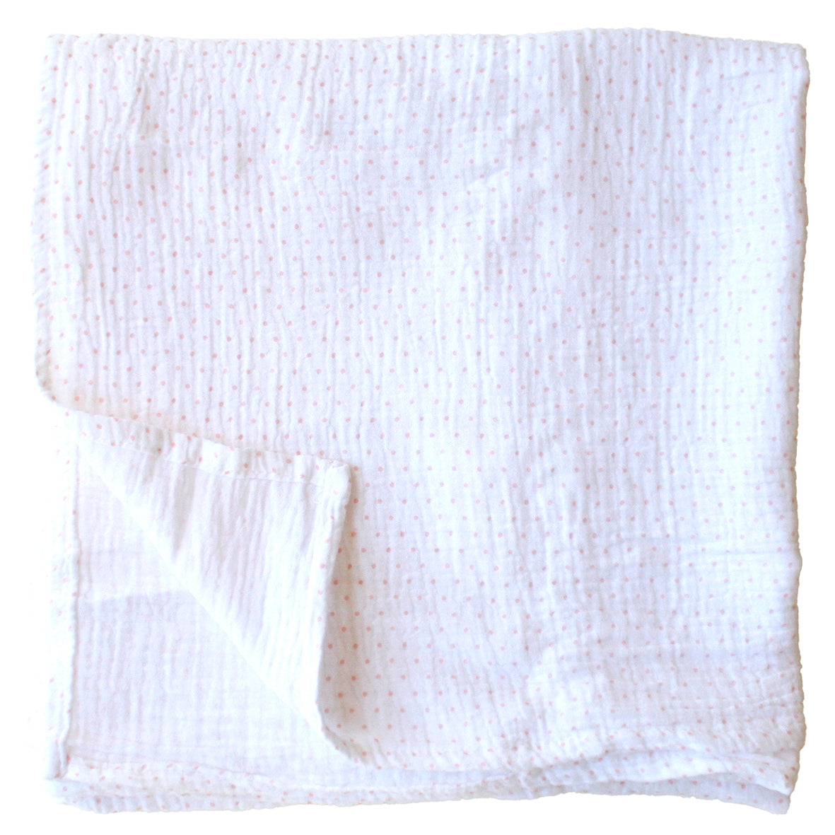 Alimrose pink spot muslin swaddle folded