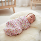 Alimrose Rose Garden muslin swaddle lifestyle