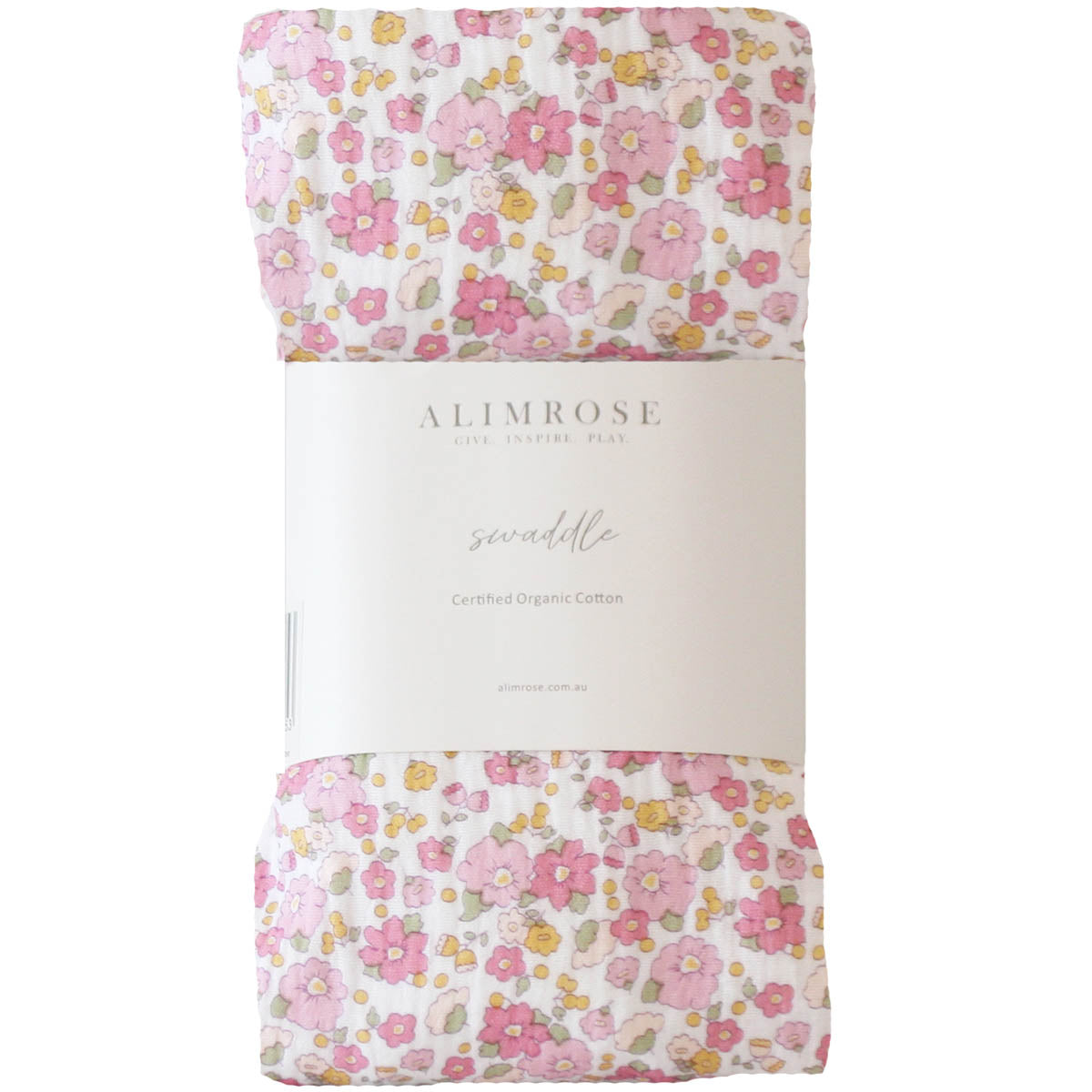 Alimrose muslin swaddle in Rose Garden floral