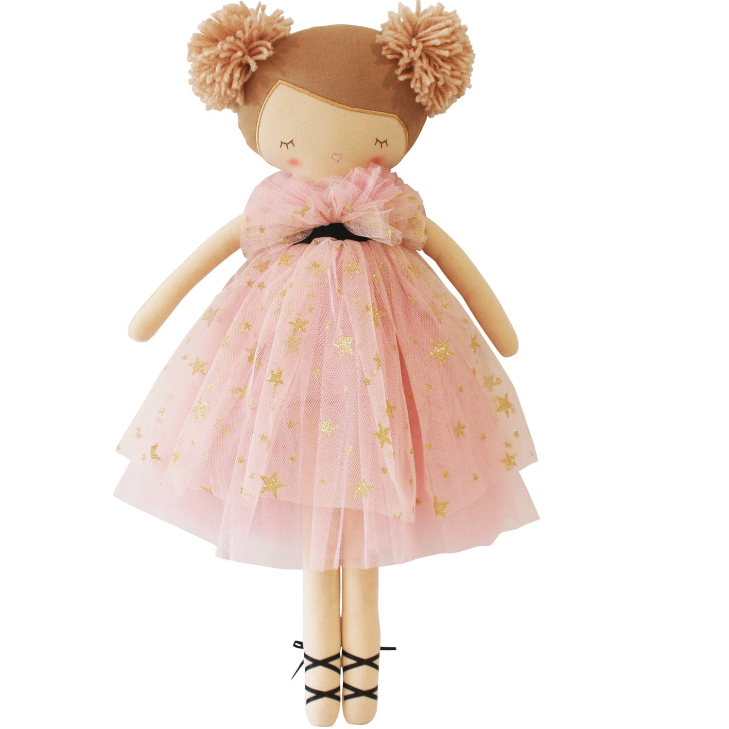 Alimrose Halle ballerina doll strawberry blonde pom-pom hair