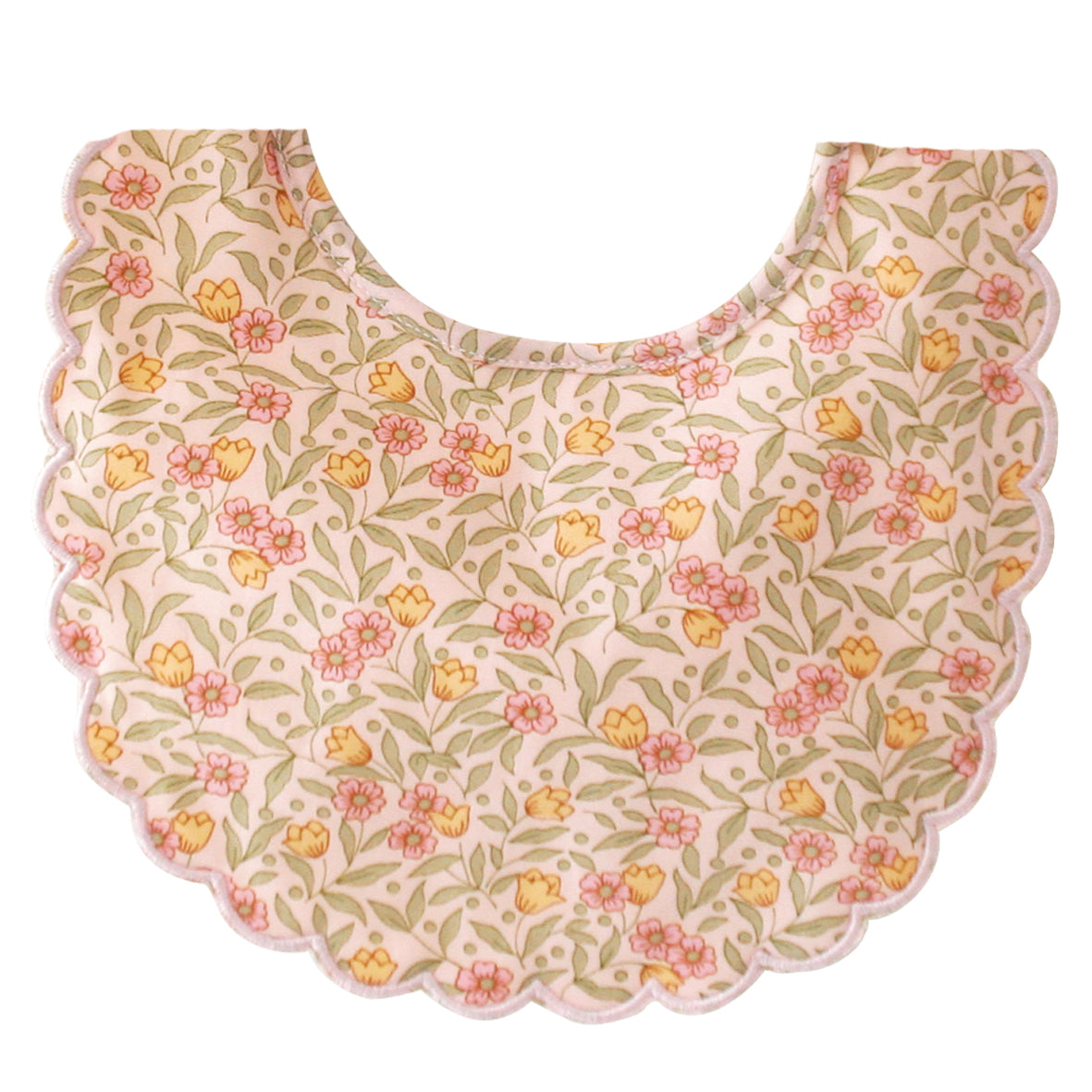Alimrose scallop bib in Blossom Lily Pink