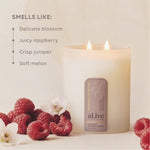 AL.IVE BODY - SOY CANDLE | RASPBERRY BLOSSOM & JUNIPER | STYLED