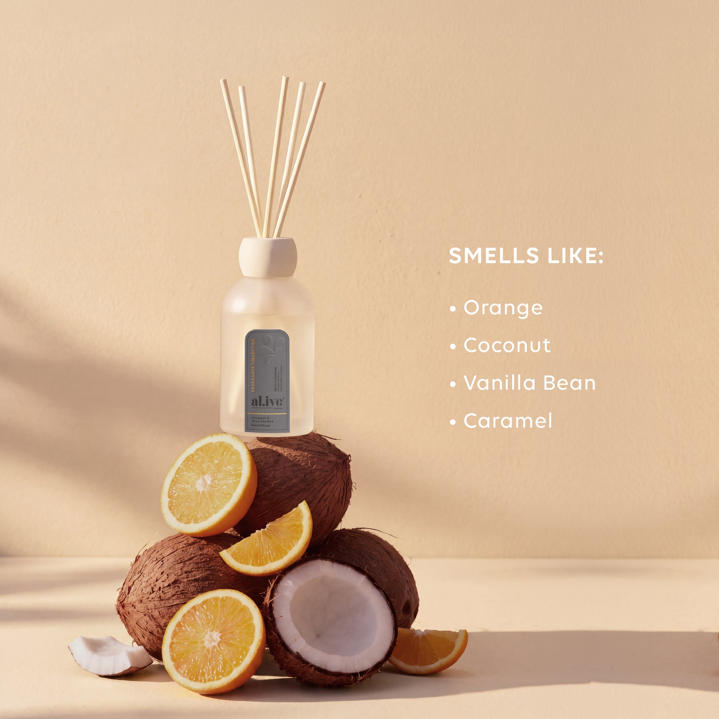 AL.IVE BODY - REED DIFFUSER | COCONUT & WILD ORANGE | SCENT NOTES