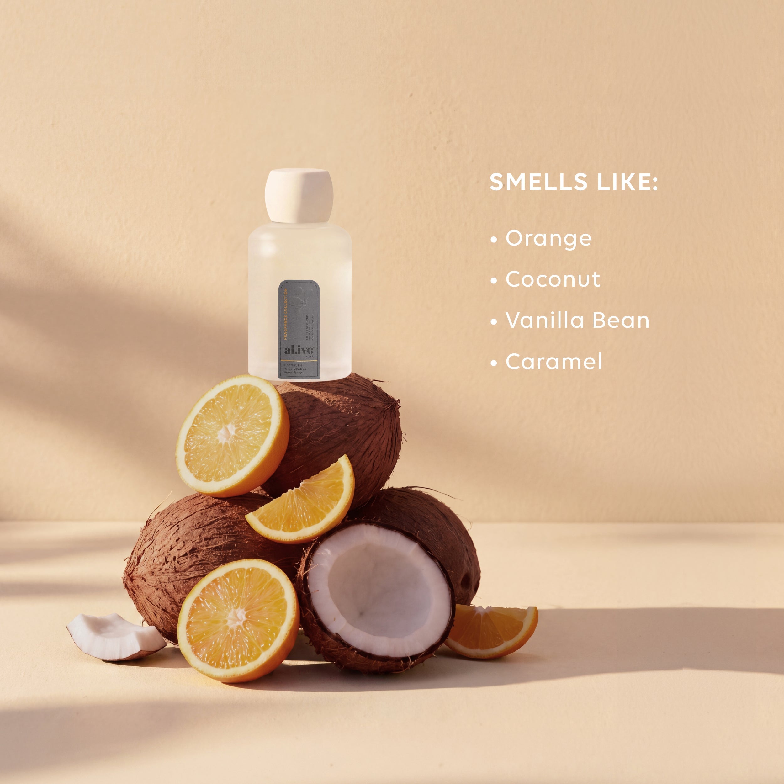 AL.IVE BODY - ROOM SPRAY | COCONUT & WILD ORANGE | SCENT NOTES