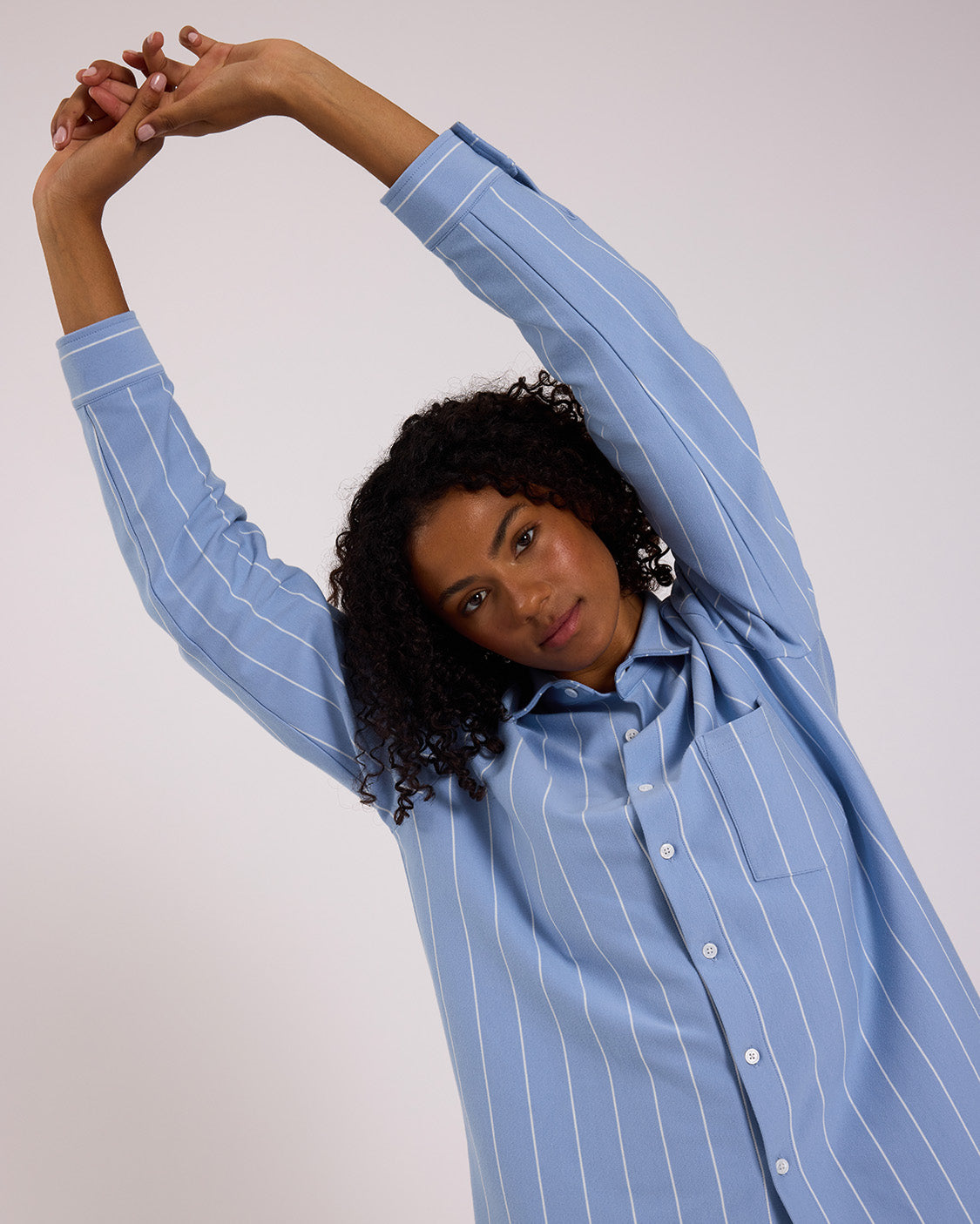 Hommey Long Sleeve Sleep Shirt in Capri