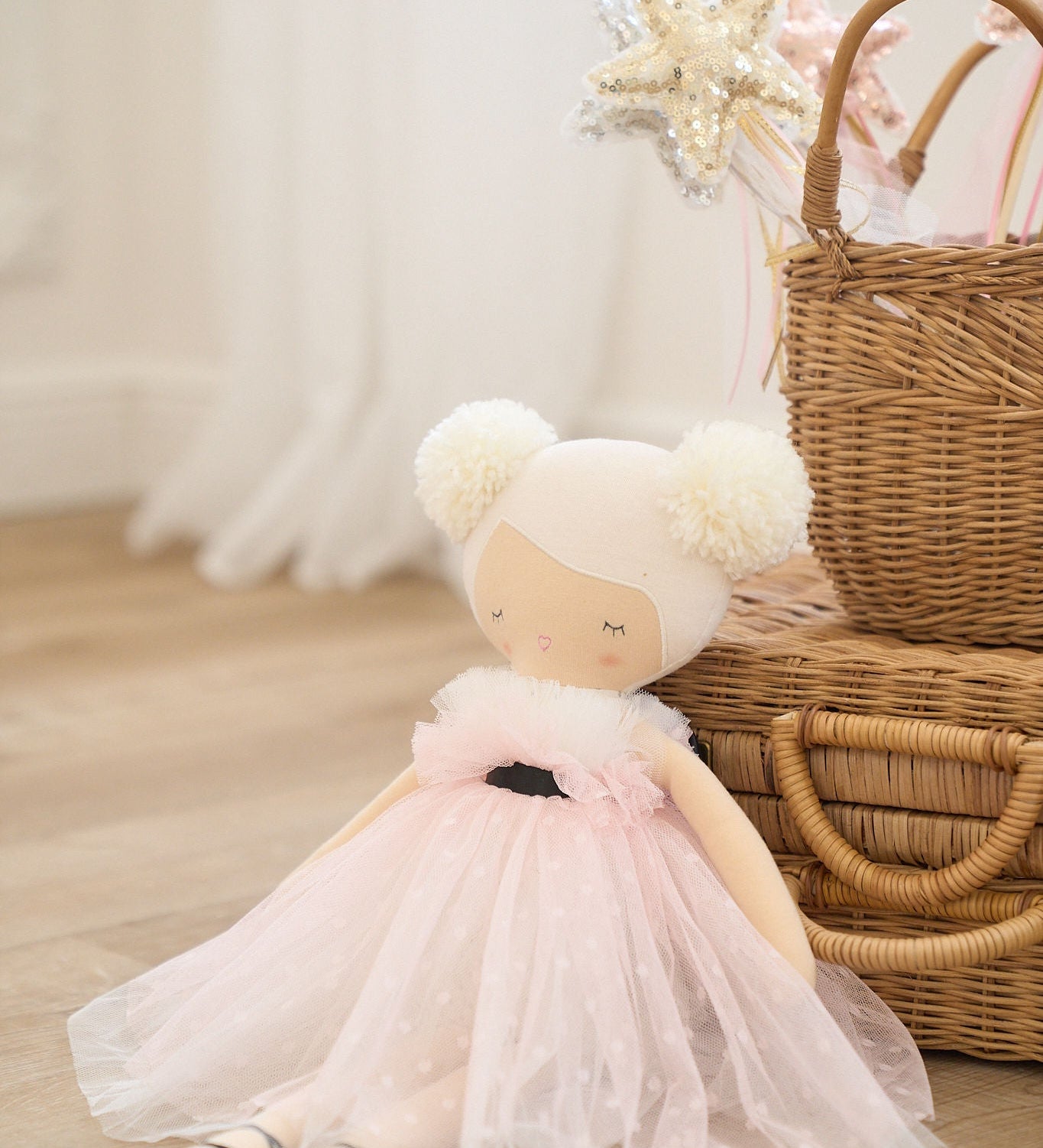 Alimrose Scarlett pom pom doll with pom-pom hair