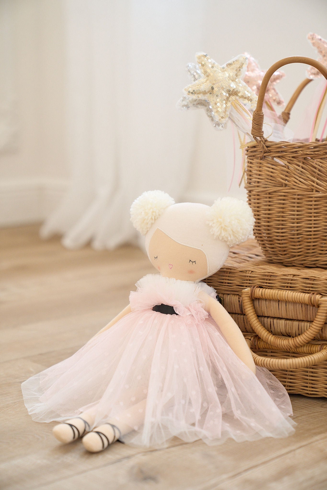 Alimrose Scarlett pom pom doll with pom-pom hair