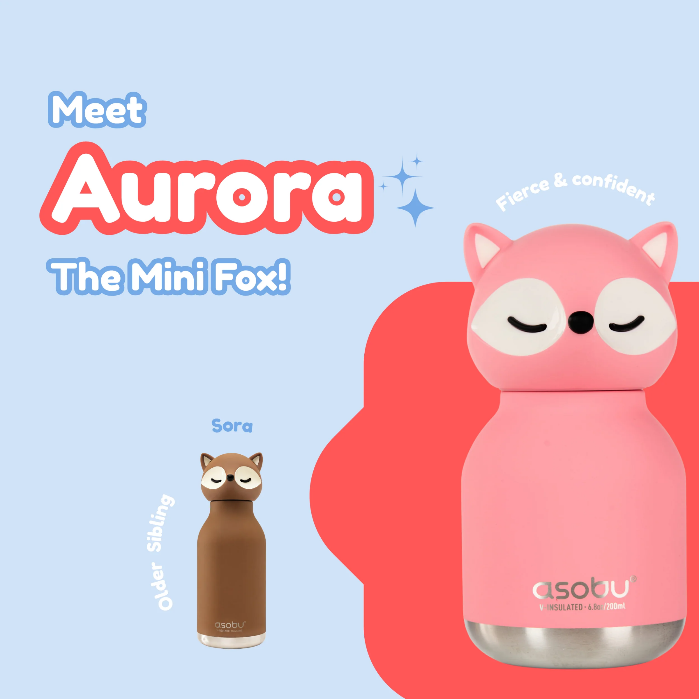 ASOBU - BESTIE BOTTLE MINI 200ML - FOX
