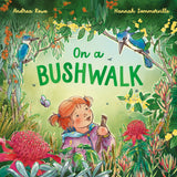 On a Bushwalk board book by Andrea Rowe and Hannah Sommerville, cover