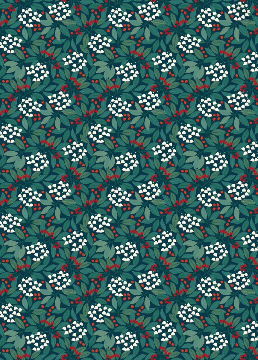 Festive Australian flora wrapping paper sheet by Jocelyn Proust
