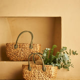 ROBERT GORDON - HARVEST BASKETS | SET OF 2 | FOREST GREEN SUEDE HANDLE
