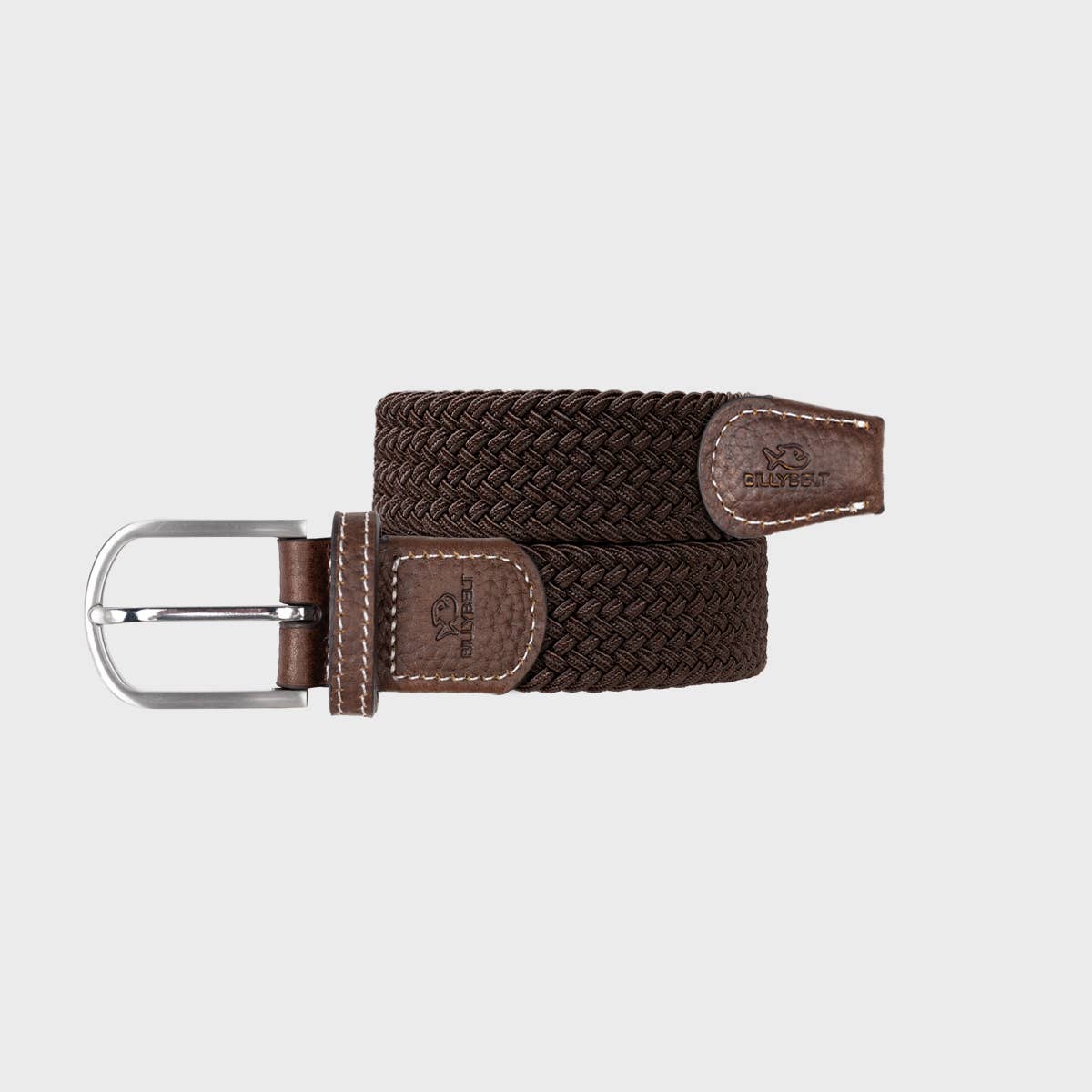 BILLYBELT Elastic Braided Belt Leaf Brown