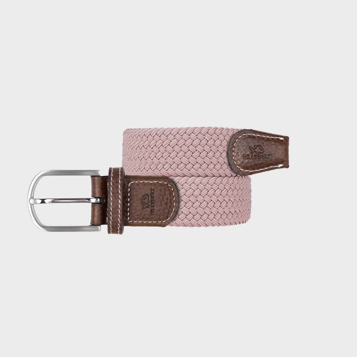 BILLYBELT Solid Elastic Braided Belt Old Pink