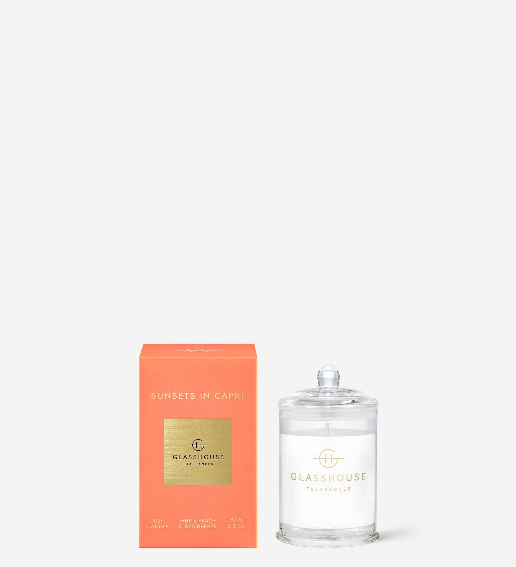 Glasshouse Fragrances 60g Scented Candle Sunsets in Capri