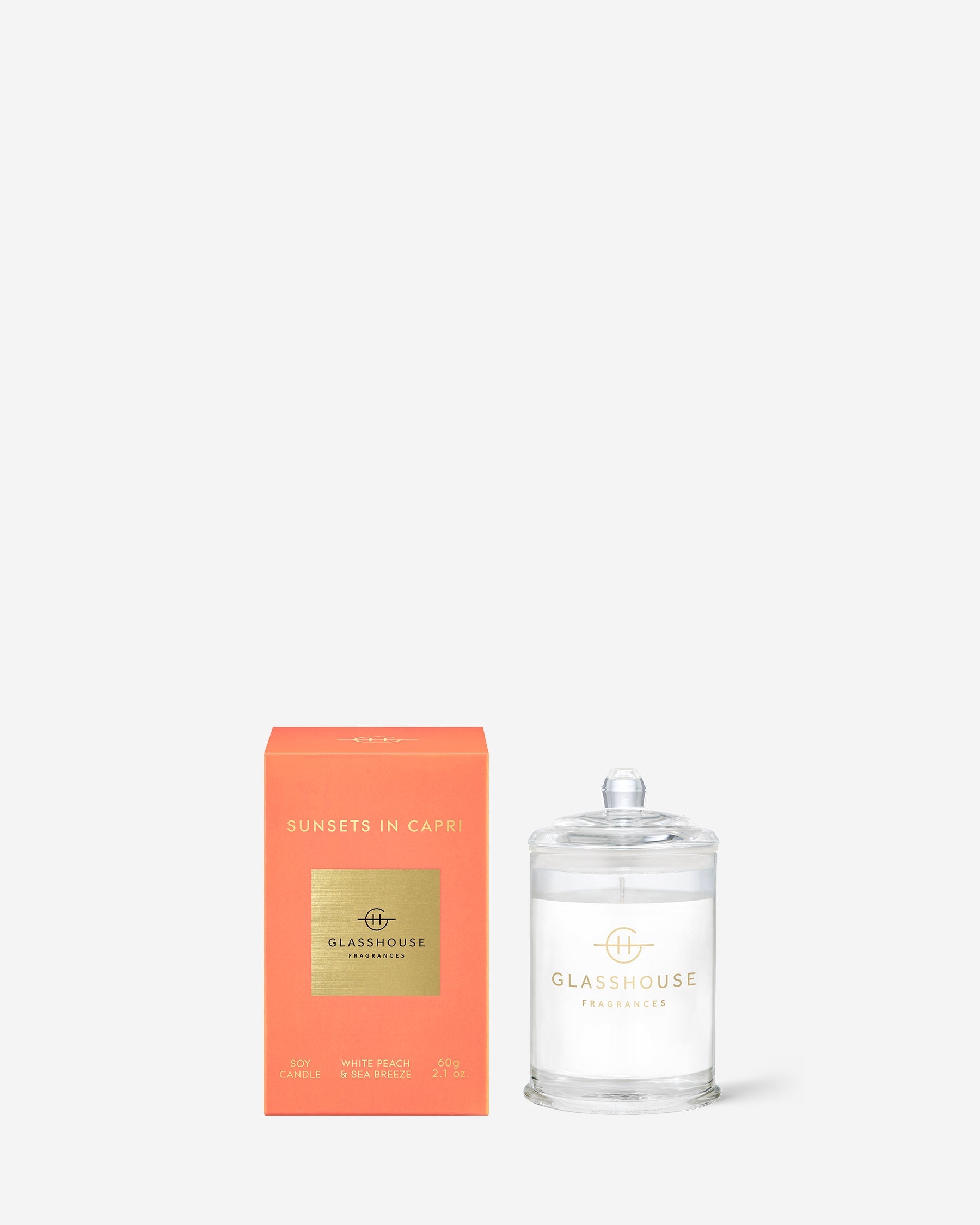 Glasshouse Fragrances 60g Scented Candle Sunsets in Capri