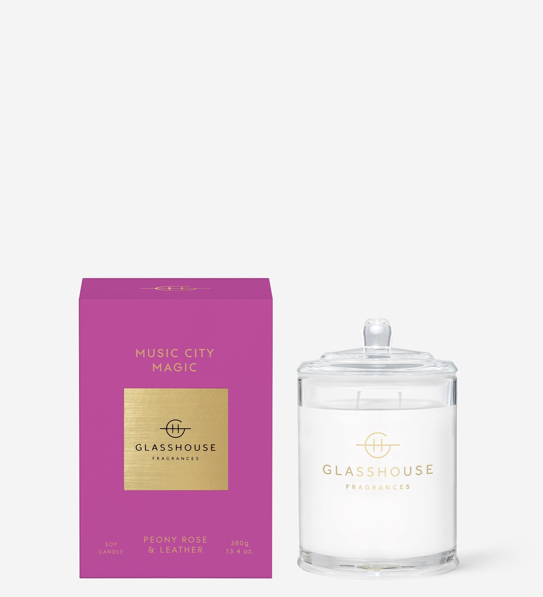Glasshouse Fragrances 380g Scented Candle Music City Magic