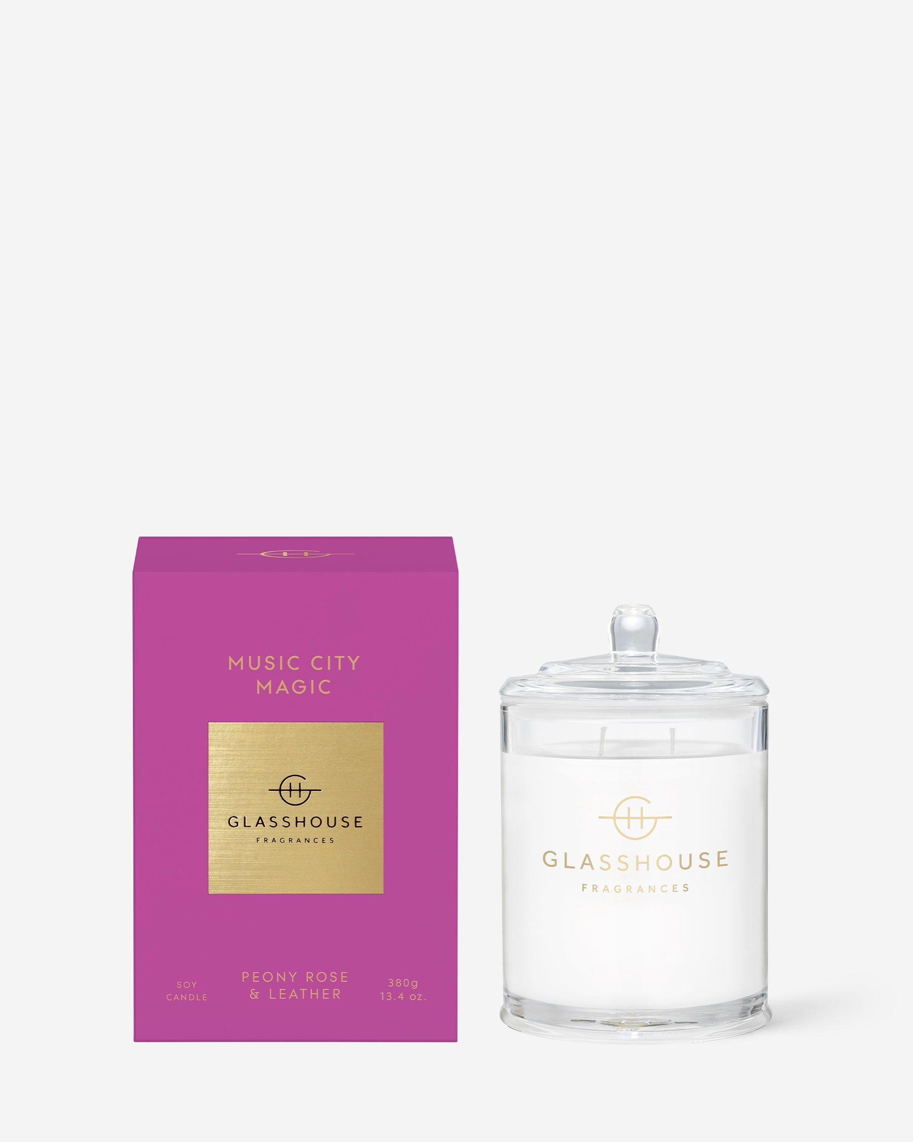 Glasshouse Fragrances 380g Scented Candle Music City Magic