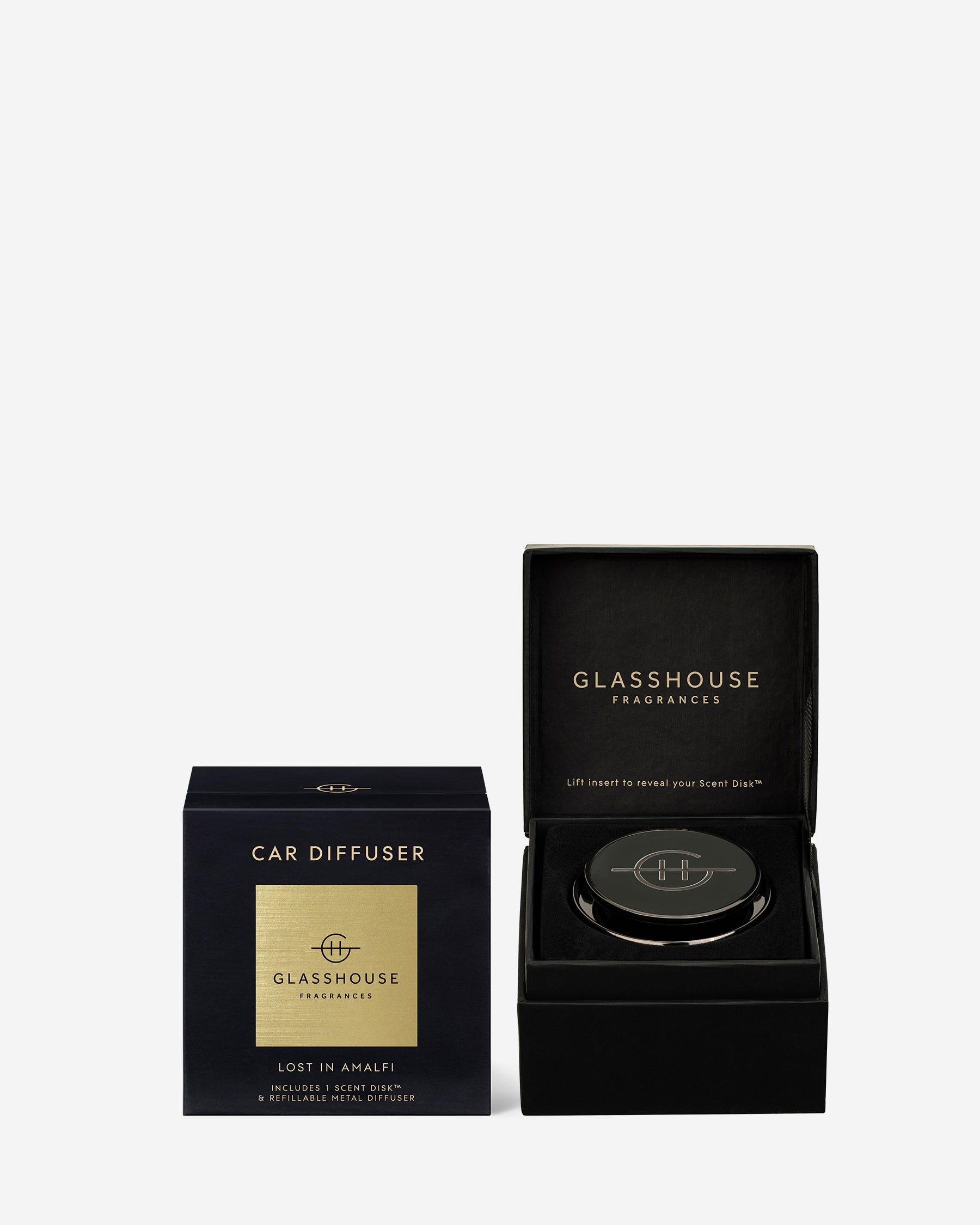 Glasshouse Fragrances Car Diffuser Black Lost in Amalfi