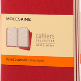 MOLESKINE - CAHIER NOTEBOOK | SET OF 3 | RULED | POCKET | CRANBERRY RED