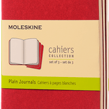 MOLESKINE - CAHIER NOTEBOOK | SET OF 3 | PLAIN | POCKET | CRANBERRY RED