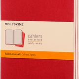 MOLESKINE - CAHIER NOTEBOOK | SET OF 3 | RULED | LARGE | CRANBERRY RED