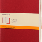 MOLESKINE - CAHIER NOTEBOOK | SET OF 3 | RULED | EXTRA LARGE | CRANBERRY RED