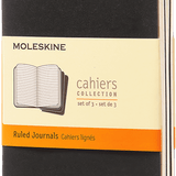 MOLESKINE - CAHIER NOTEBOOK | SET OF 3 | RULED | POCKET | BLACK